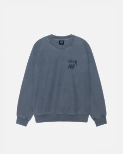 Crews>Stüssy RASTA LION CREW PIGMENT DYED Navy