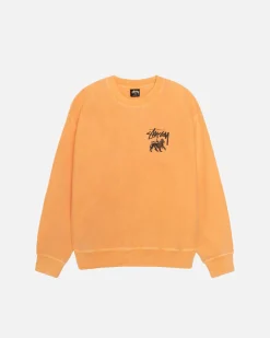 Crews>Stüssy RASTA LION CREW PIGMENT DYED Orange