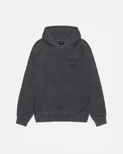 Hoodies>Stüssy RASTA LION HOODIE PIGMENT DYED Black