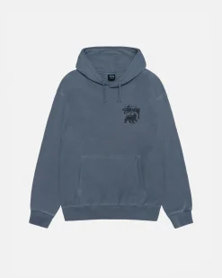 Hoodies>Stüssy RASTA LION HOODIE PIGMENT DYED Navy
