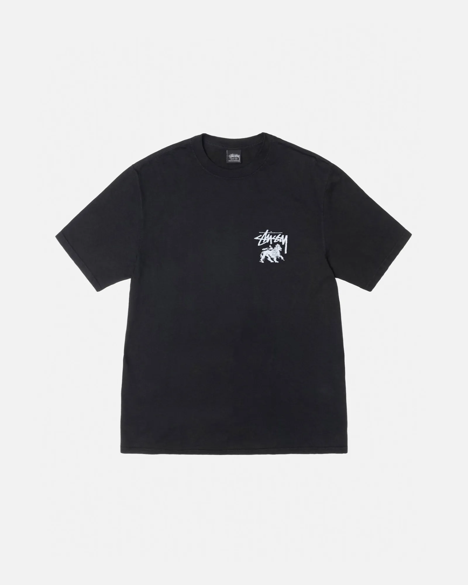 Tees>Stüssy RASTA LION TEE PIGMENT DYED Black