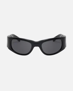 Accessories|Eyegear>Stüssy RENE SUNGLASSES Black / Black Lens