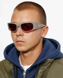 Accessories|Eyegear>Stüssy RENE SUNGLASSES Matte Coyote/Dark Amber Lens