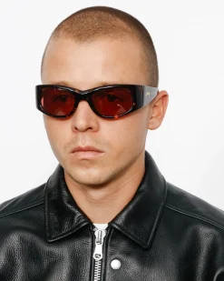 Accessories|Eyegear>Stüssy RENE SUNGLASSES Tortoise/Pink Lens