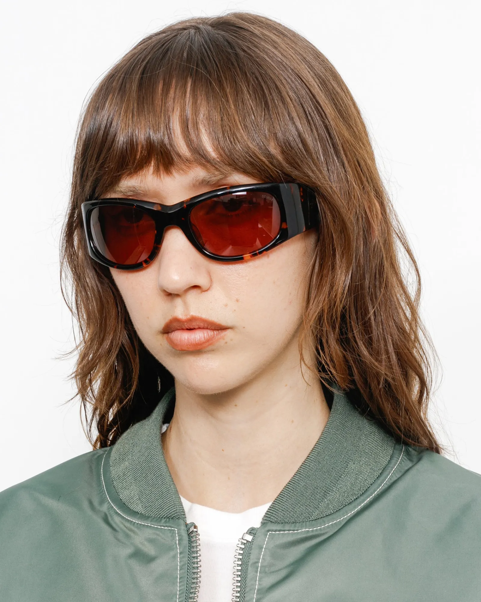 Accessories|Eyegear>Stüssy RENE SUNGLASSES Tortoise/Pink Lens