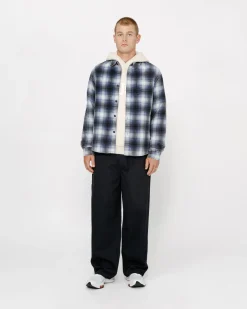 Shirts>Stüssy ROCCO FLANNEL PLAID SHIRT Blue