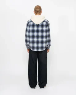Shirts>Stüssy ROCCO FLANNEL PLAID SHIRT Blue