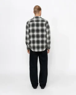 Shirts>Stüssy ROCCO FLANNEL PLAID SHIRT Grey