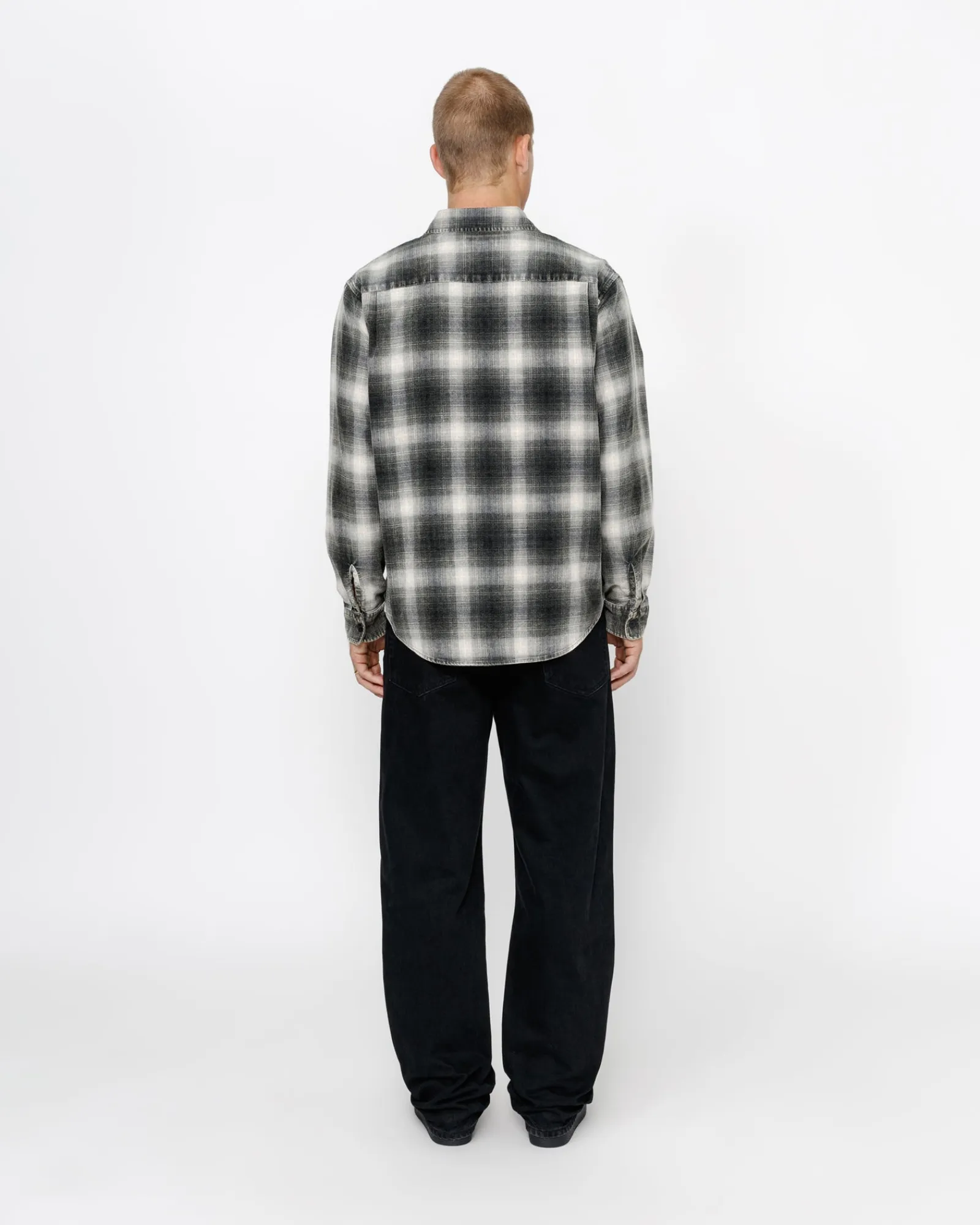 Shirts>Stüssy ROCCO FLANNEL PLAID SHIRT Grey