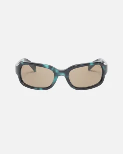 Accessories|Eyegear>Stüssy ROME SUNGLASSES Green Tortoise/Olive Lens