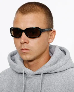 Accessories|Eyegear>Stüssy ROME SUNGLASSES Green Tortoise/Olive Lens