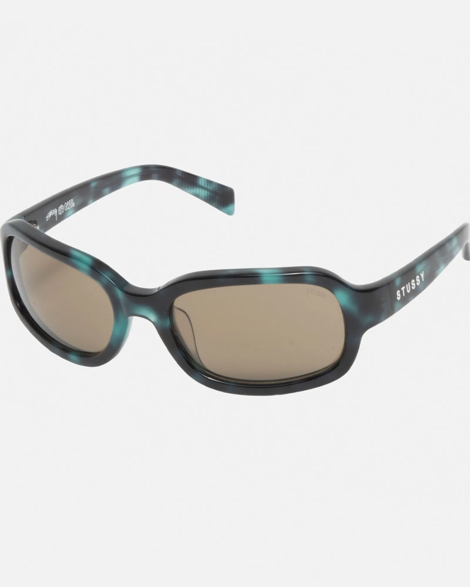Accessories|Eyegear>Stüssy ROME SUNGLASSES Green Tortoise/Olive Lens