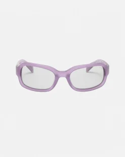 Accessories|Eyegear>Stüssy ROME SUNGLASSES Matte Purple/Dark Grey Lens