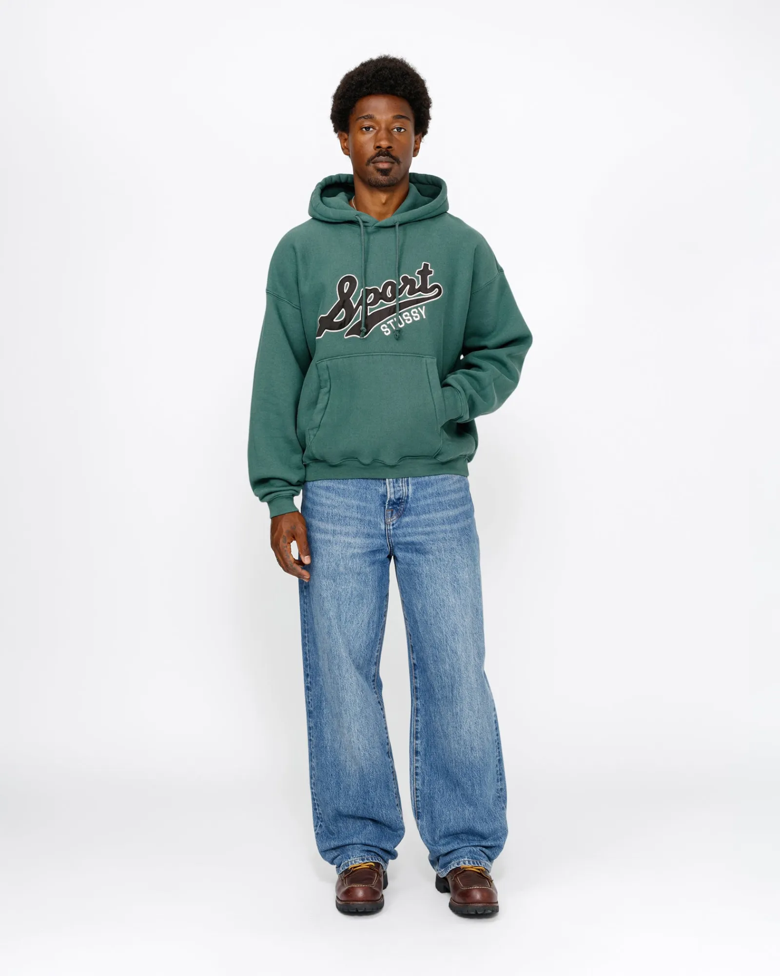 Hoodies>Stüssy SATIN PATCH HOODIE Green