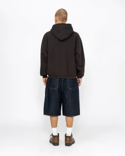 Hoodies>Stüssy SATIN PATCH HOODIE Washed Black