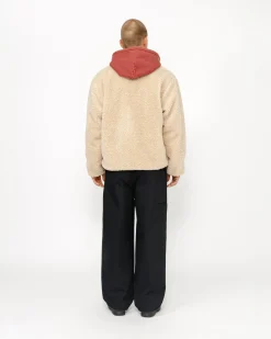 Outerwear>Stüssy SHERPA REVERSIBLE JACKET Natural