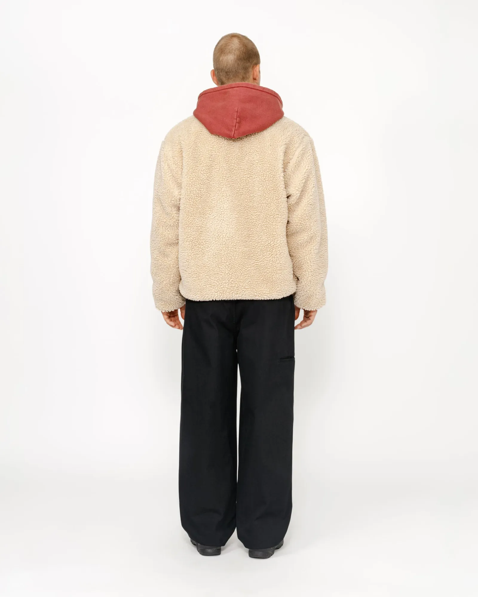 Outerwear>Stüssy SHERPA REVERSIBLE JACKET Natural