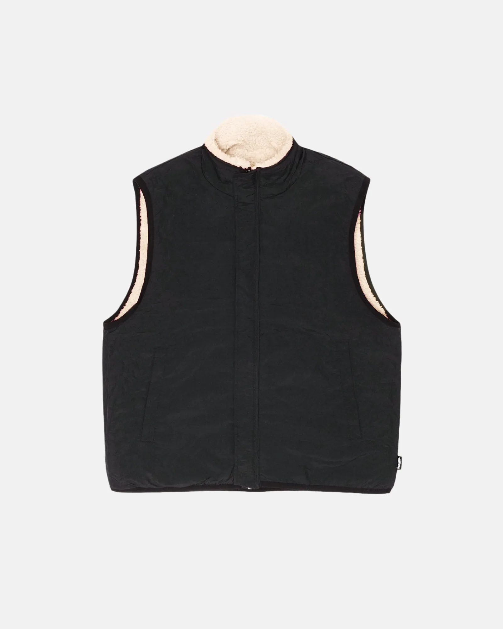 Outerwear>Stüssy SHERPA REVERSIBLE VEST Beige