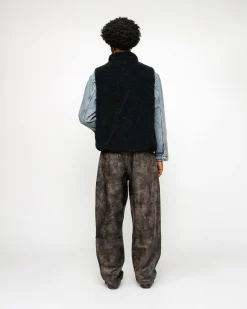 Outerwear>Stüssy SHERPA REVERSIBLE VEST Black