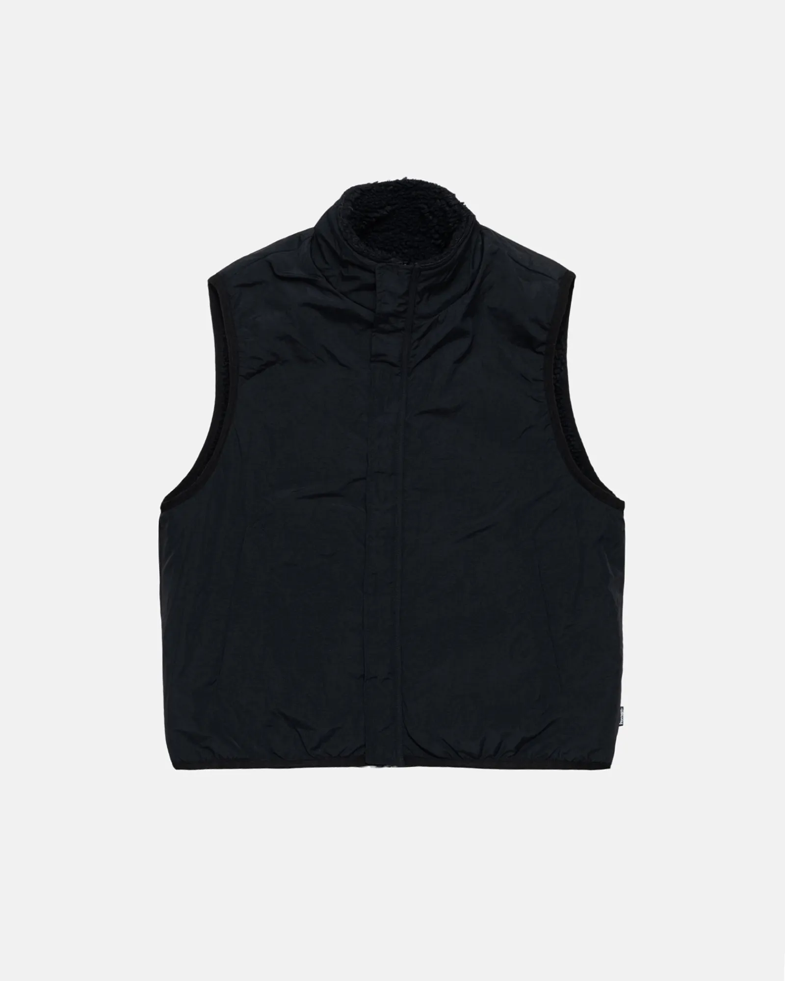 Outerwear>Stüssy SHERPA REVERSIBLE VEST Black