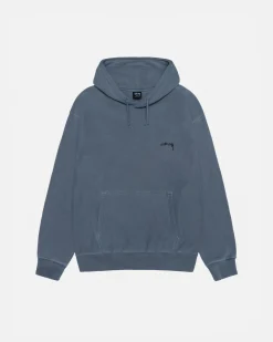 Hoodies>Stüssy SMOOTH STOCK HOODIE PIGMENT DYED Navy