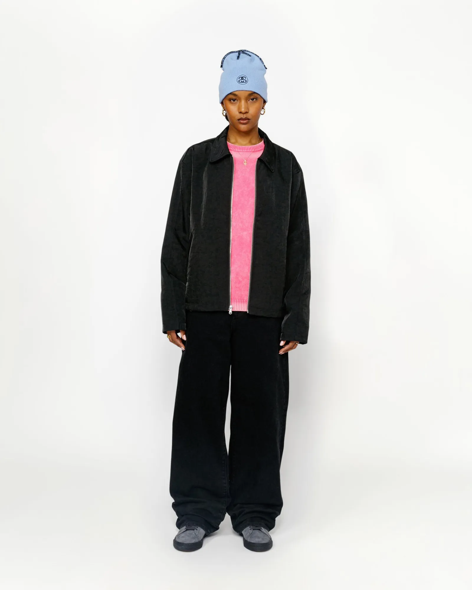 Outerwear>Stüssy SS LINK NYLON CLUB JACKET Black