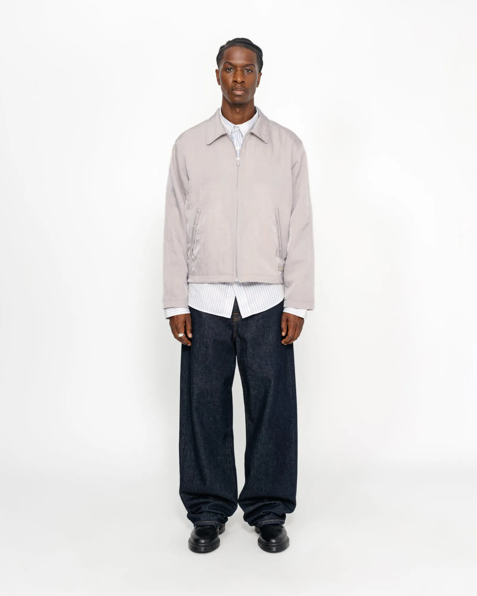 Outerwear>Stüssy SS LINK NYLON CLUB JACKET Bone
