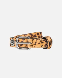Accessories>Stüssy SS-LINK STUDDED BELT Hairy Cheetah Print