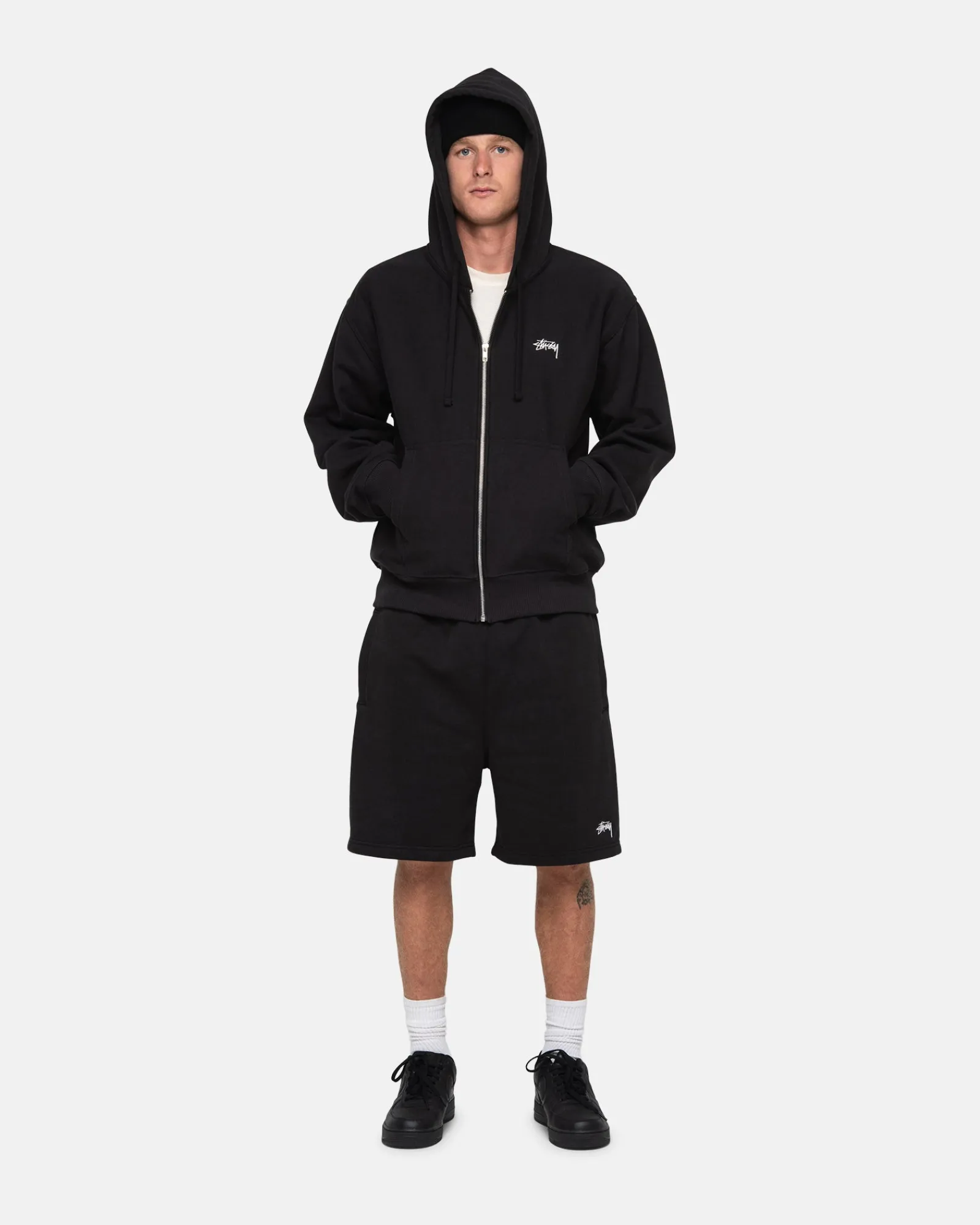 Shorts>Stüssy STOCK LOGO SWEATSHORT Black