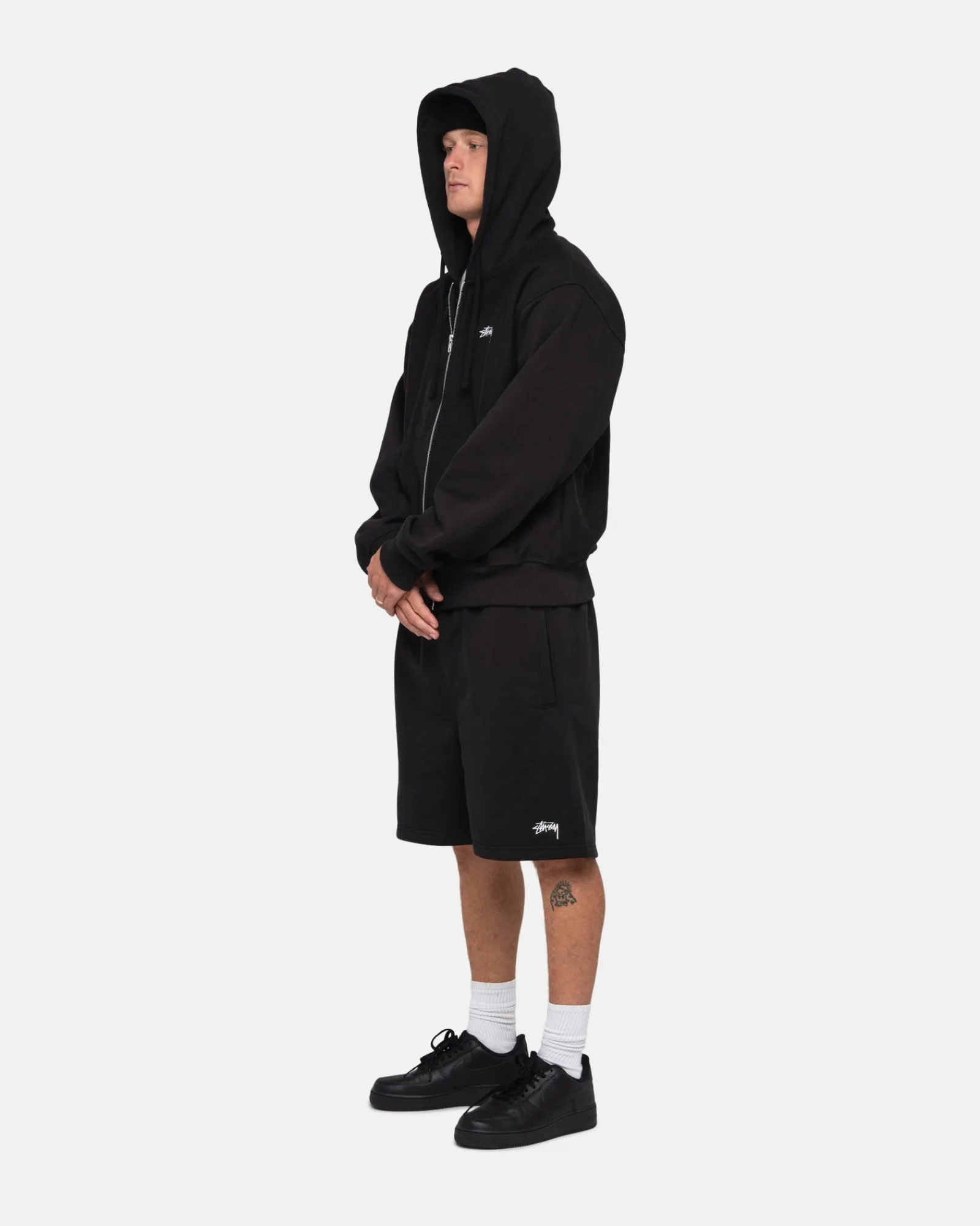 Shorts>Stüssy STOCK LOGO SWEATSHORT Black
