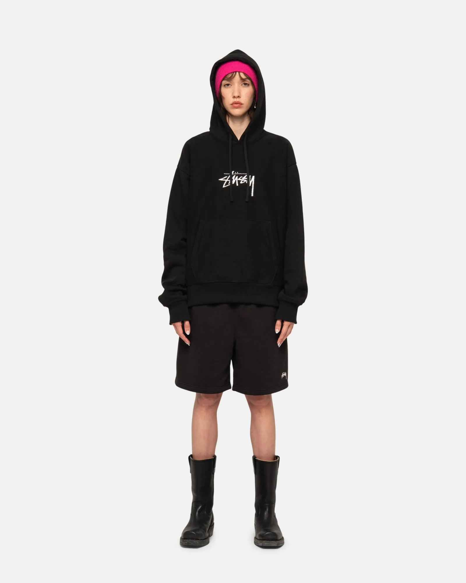Shorts>Stüssy STOCK LOGO SWEATSHORT Black