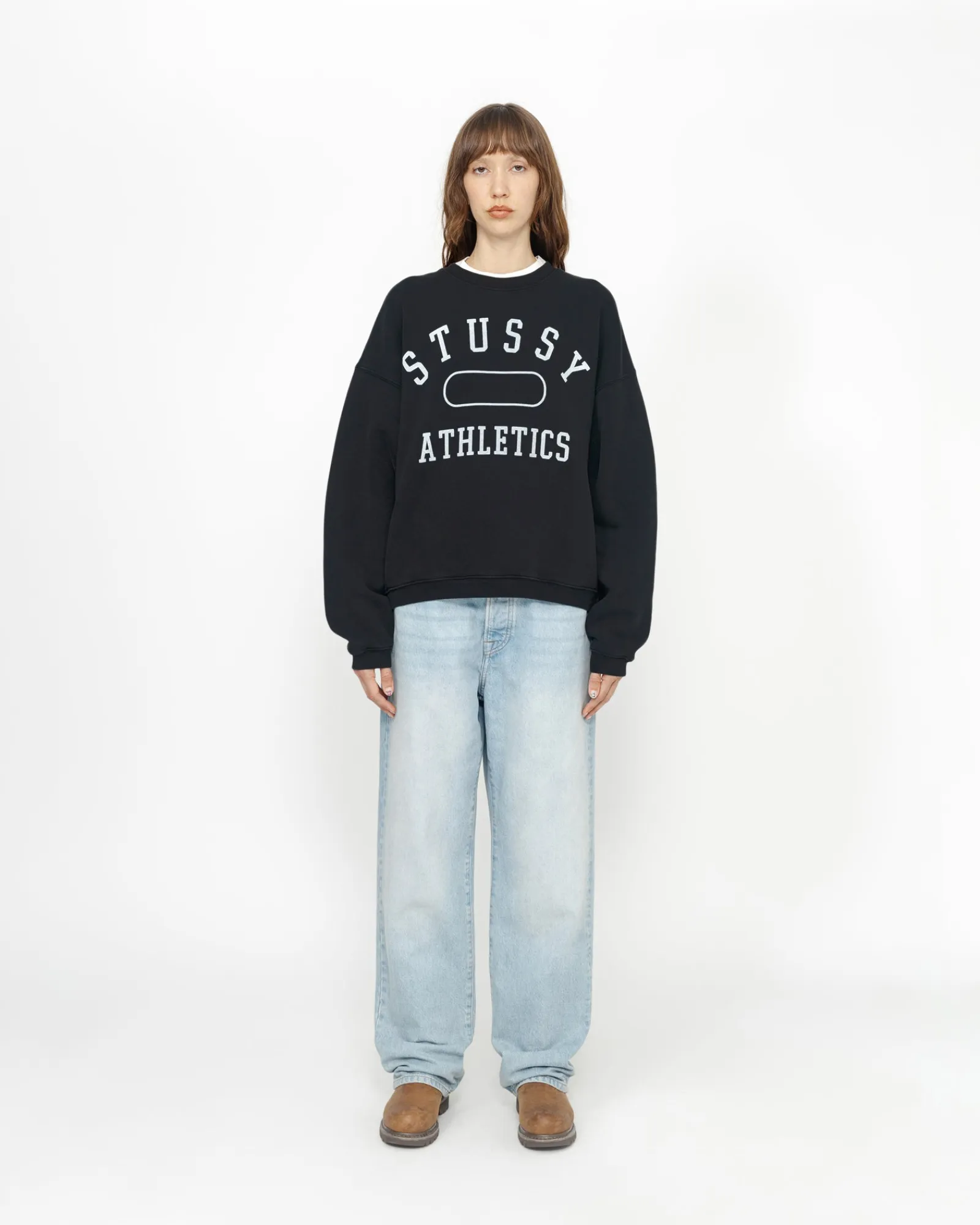 Crews>Stüssy STÜSSY ATHLETICS CREW Washed Black