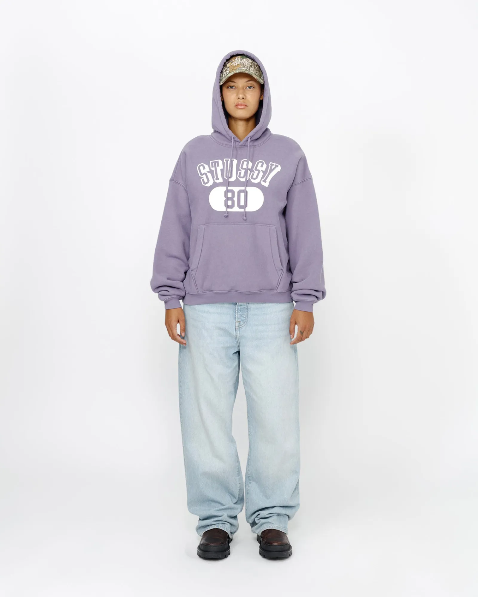 Hoodies>Stüssy STUSSY 80 RELAXED HOODIE Ash Purple