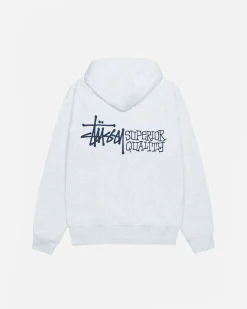 Hoodies>Stüssy SUPERIOR QUALITY ZIP HOODIE Ash Heather