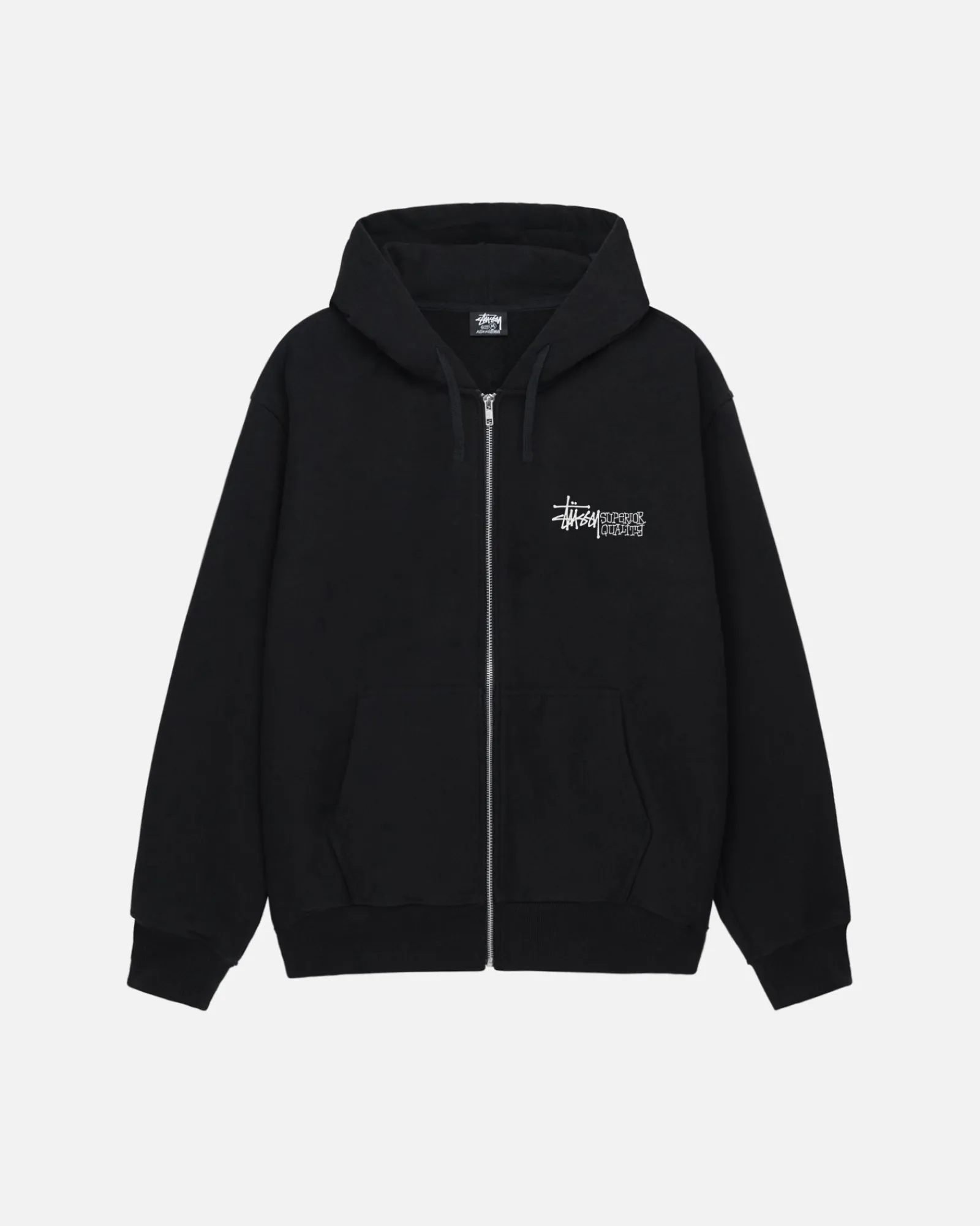 Hoodies>Stüssy SUPERIOR QUALITY ZIP HOODIE Black