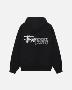 Hoodies>Stüssy SUPERIOR QUALITY ZIP HOODIE Black