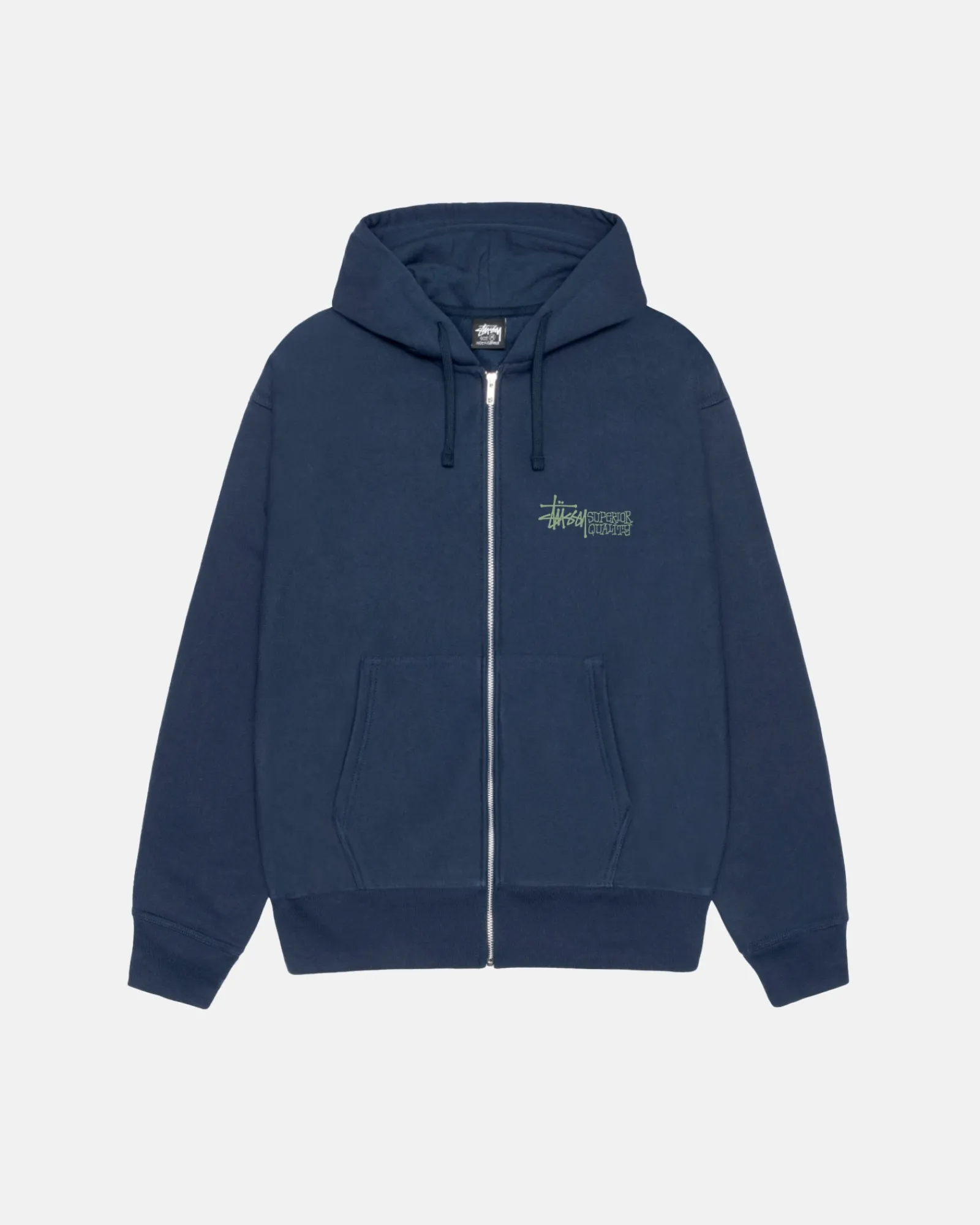 Hoodies>Stüssy SUPERIOR QUALITY ZIP HOODIE Navy