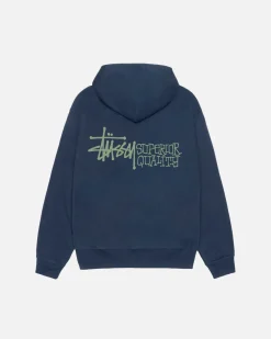 Hoodies>Stüssy SUPERIOR QUALITY ZIP HOODIE Navy