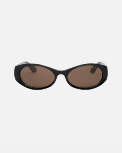 Accessories|Eyegear>Stüssy TRACY SUNGLASSES Black / Dark Amber