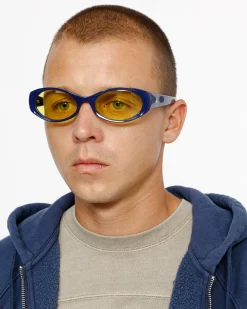 Accessories|Eyegear>Stüssy TRACY SUNGLASSES Marine / Yellow