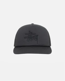Headwear>Stüssy TRUCKER BIG BASIC SNAPBACK Shadow Black