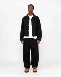 Outerwear|Denim>Stüssy TRUCKER JACKET DENIM Black