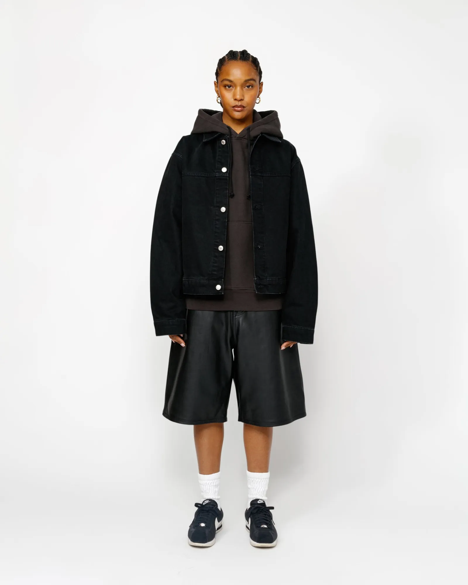 Outerwear|Denim>Stüssy TRUCKER JACKET DENIM Black