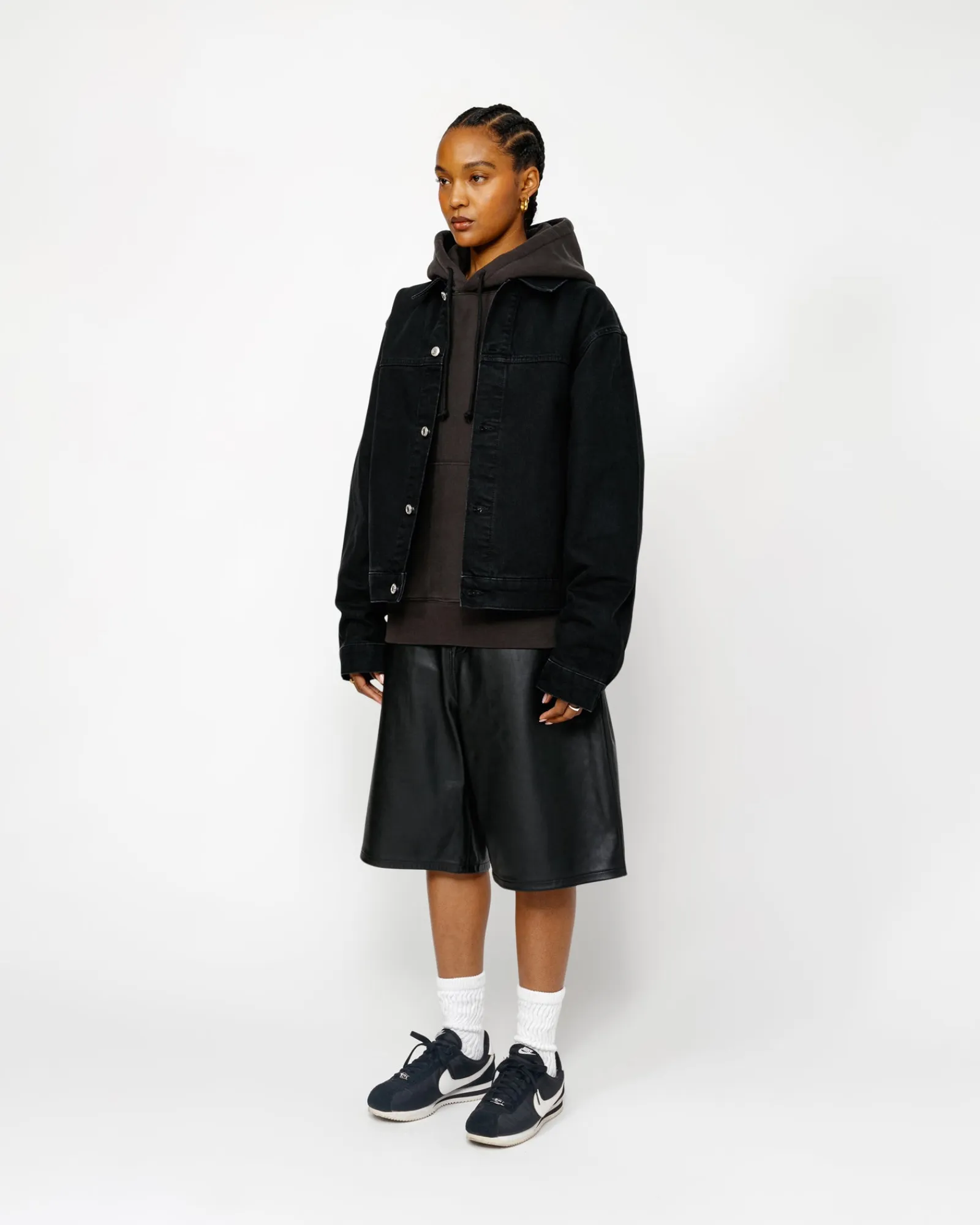 Outerwear|Denim>Stüssy TRUCKER JACKET DENIM Black
