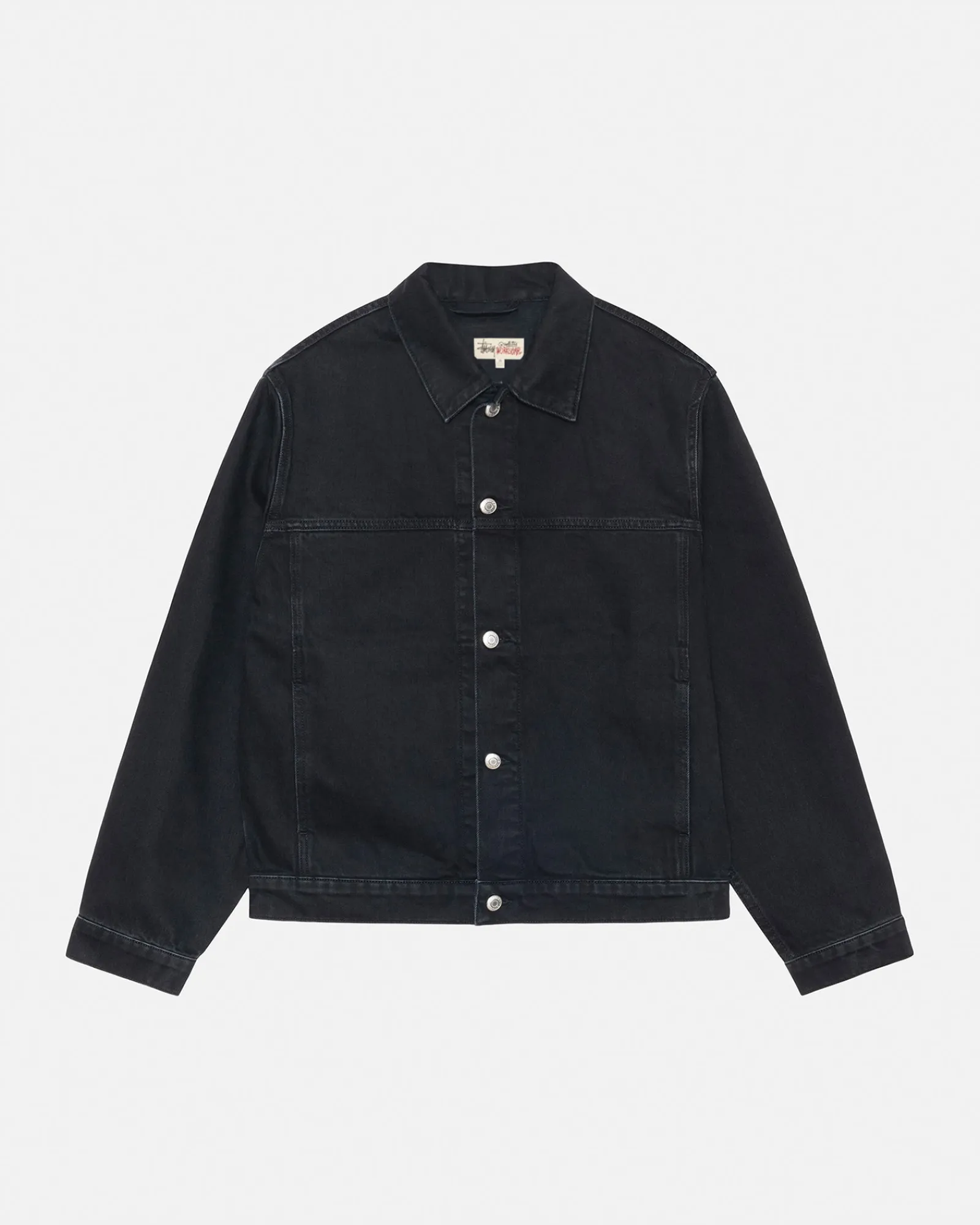 Outerwear|Denim>Stüssy TRUCKER JACKET DENIM Black