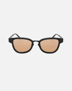Eyegear|Accessories>Stüssy VIDAL SUNGLASSES Black / Amber Lens
