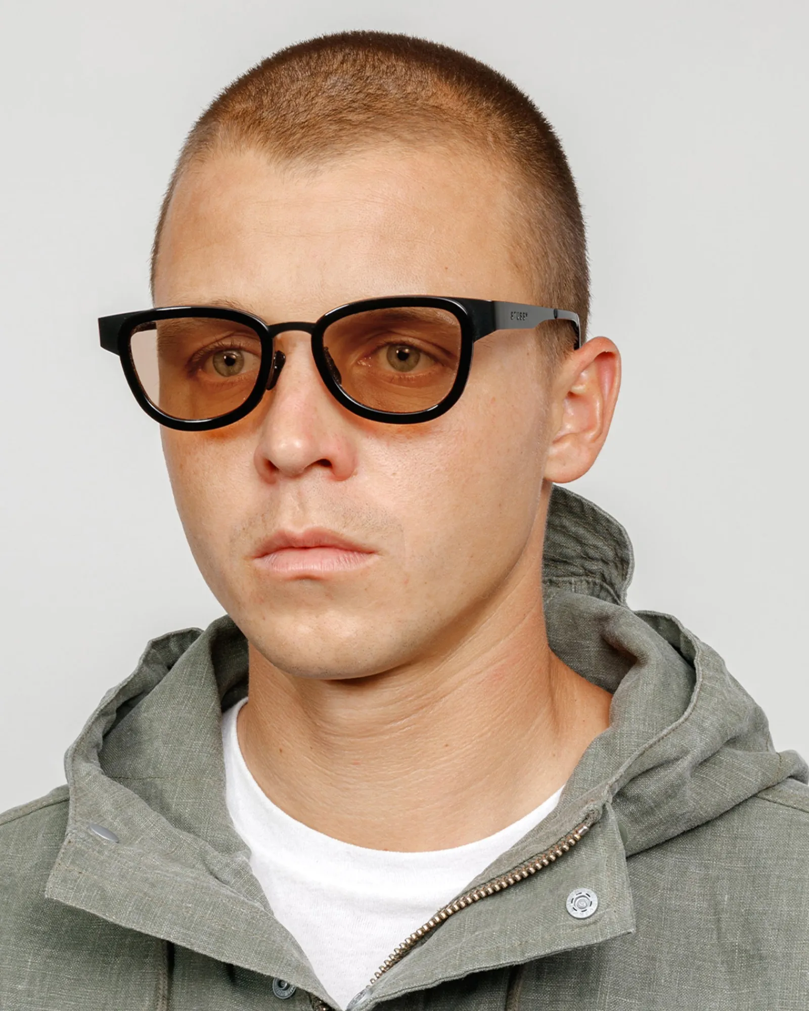 Eyegear|Accessories>Stüssy VIDAL SUNGLASSES Black / Amber Lens