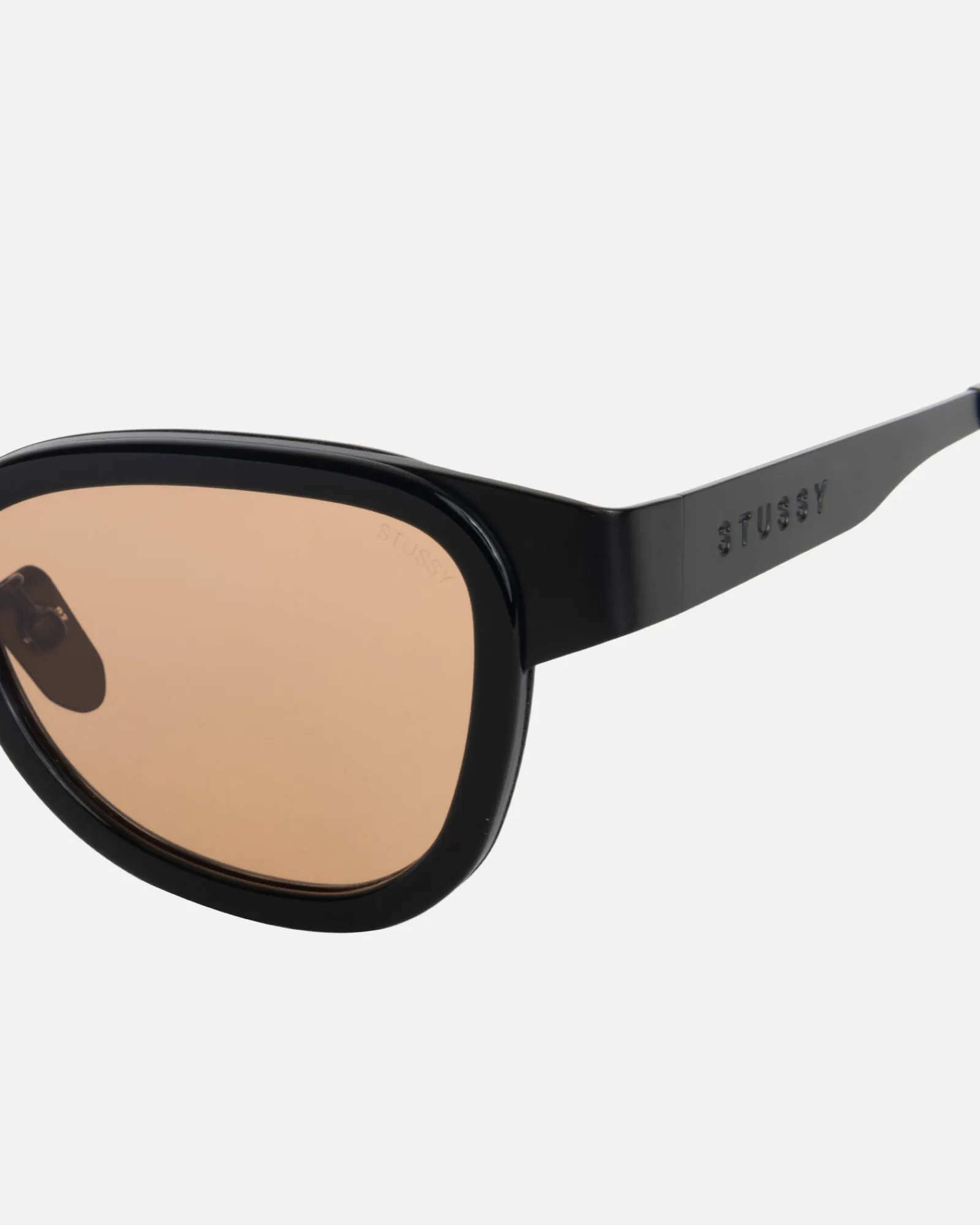 Eyegear|Accessories>Stüssy VIDAL SUNGLASSES Black / Amber Lens