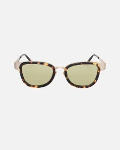 Accessories|Eyegear>Stüssy VIDAL SUNGLASSES Tortoise / Green Lens