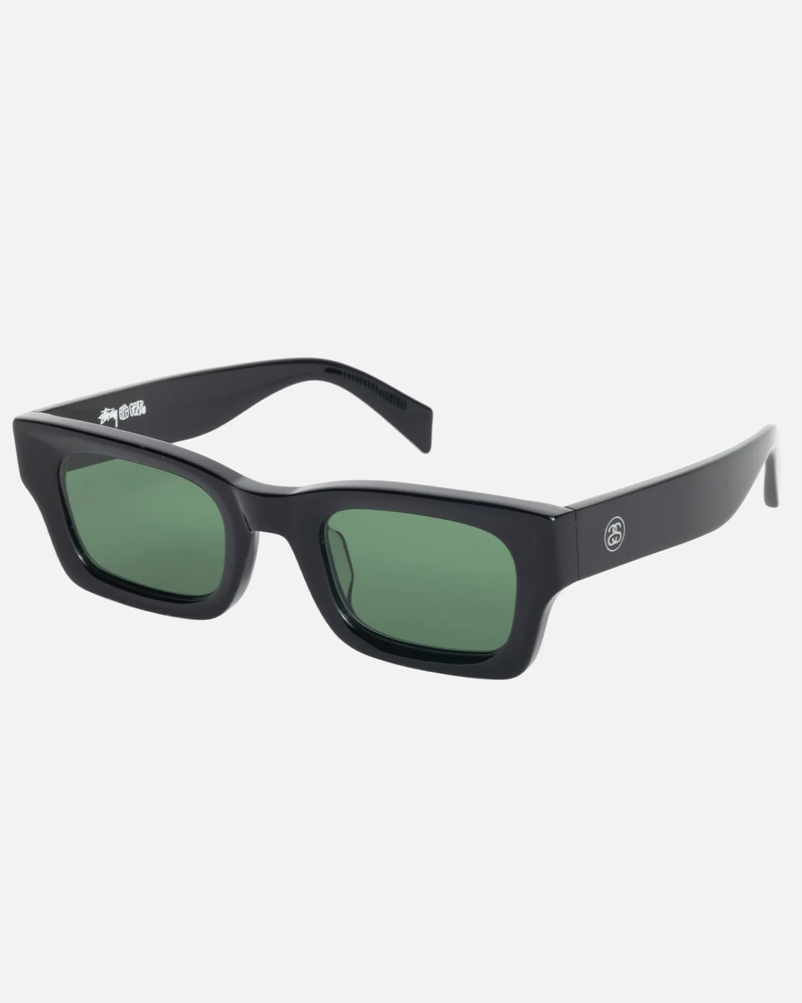 Accessories|Eyegear>Stüssy VINCENT SUNGLASSES Black / Green Lens